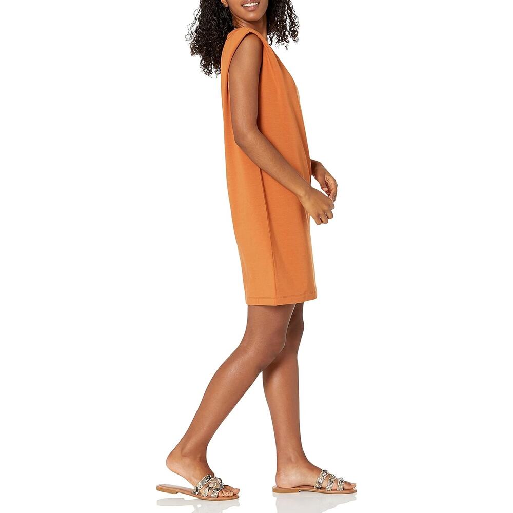 The Drop Women's Mariana Strong-Shoulder Mini Dress Adobe Womens Size Large - Picture 2 of 11